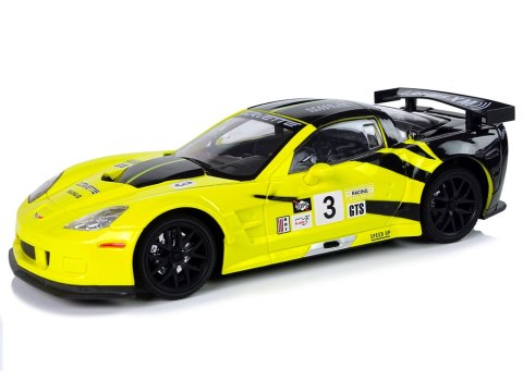 Auto Sportowe Wyścigowe R/C 1:18 Corvette C6.R Żółty 2.4 G Światła LEAN Toys