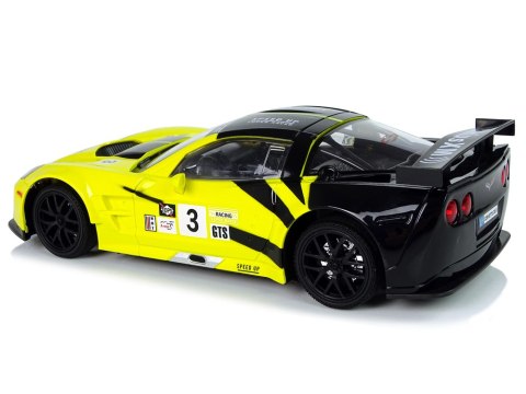 Auto Sportowe Wyścigowe R/C 1:18 Corvette C6.R Żółty 2.4 G Światła LEAN Toys