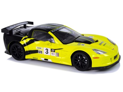 Auto Sportowe Wyścigowe R/C 1:18 Corvette C6.R Żółty 2.4 G Światła LEAN Toys