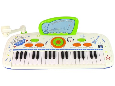 Elektryczne Pianino Keyboard Dla Dzieci Niebieski Nuty USB MP3 LEAN Toys