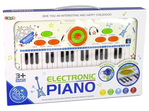 Elektryczne Pianino Keyboard Dla Dzieci Niebieski Nuty USB MP3 LEAN Toys