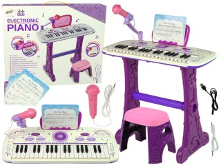 Elektryczne Pianino Keyboard Dla Dzieci Różowy Nuty USB LEAN Toys