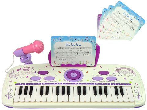 Elektryczne Pianino Keyboard Dla Dzieci Różowy Nuty USB LEAN Toys