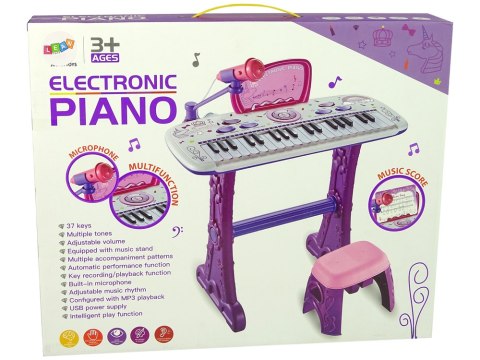 Elektryczne Pianino Keyboard Dla Dzieci Różowy Nuty USB LEAN Toys