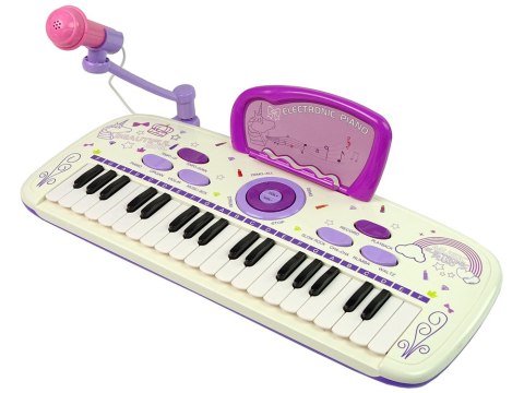 Elektryczne Pianino Keyboard Dla Dzieci Różowy Nuty USB LEAN Toys