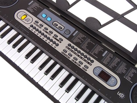 Keyboard z Mikrofonem Instrument Muzyczny Czarny LEAN Toys