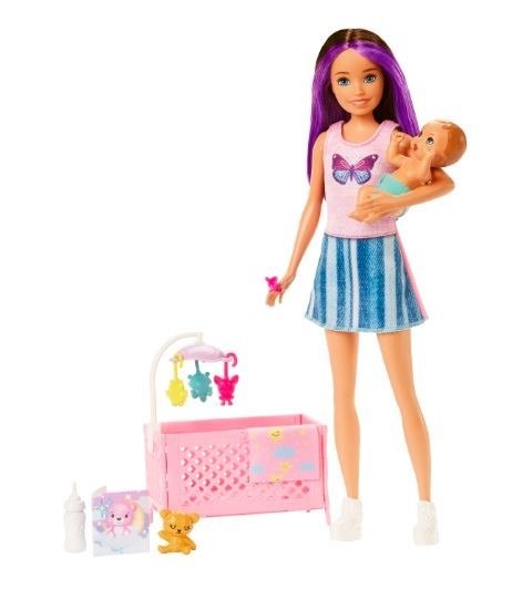 Lalka Barbie Skipper Opiekunka Łóżeczko i bobas Mattel