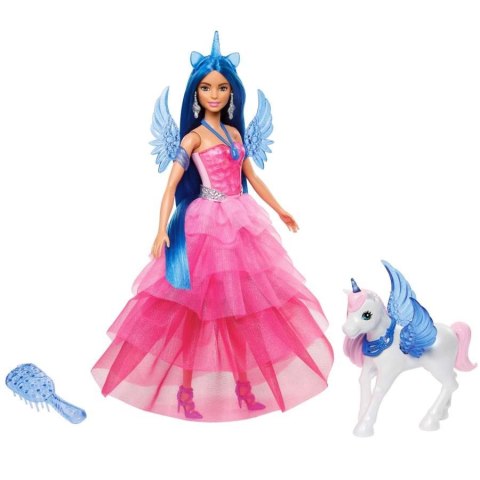 Lalka Barbie księżniczka Sapphire + skrzydlaty jednorożec Mattel