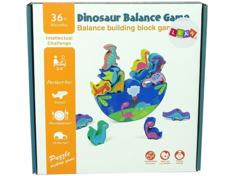 Drewniana Gra Dinosaur Balance Game Dinozaury Zręcznościowa LEAN Toys