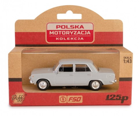 Pojazd PRL Fiat 125p popielaty Daffi