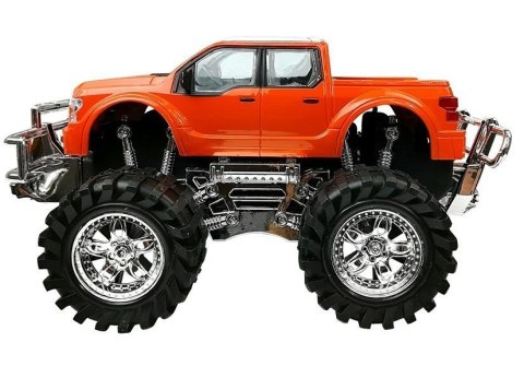 Zestaw Pojazdów Czerwony Monster Truck Czarne BMW Laweta 58 cm LEAN Toys