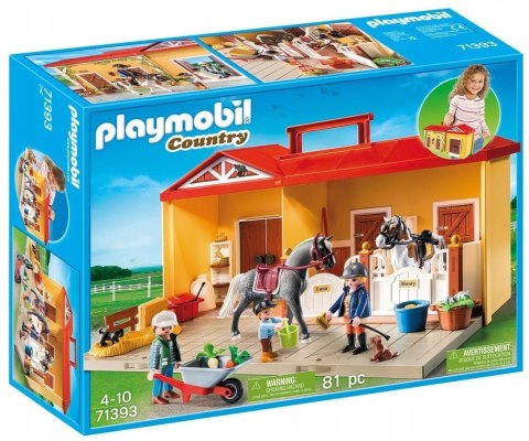 Zestaw z figurkami Country 71393 Nowa przenośna stajnia Playmobil