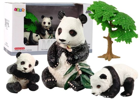 Figurka Zwierzęta Zestaw Panda Jedząca z Małymi LEAN Toys