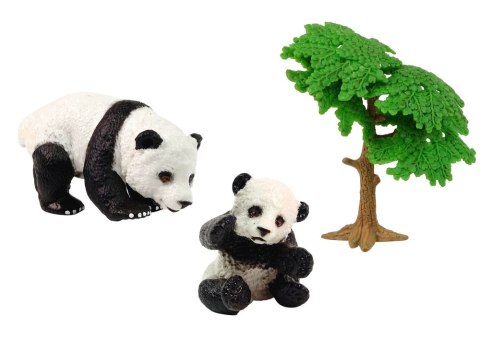 Figurka Zwierzęta Zestaw Panda Jedząca z Małymi LEAN Toys