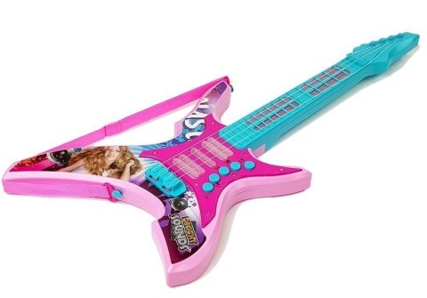 Gitara Elektryczna ze Światłami i Dźwiękami Różowa 62 cm LEAN Toys