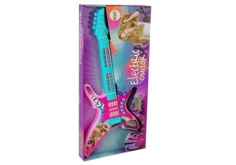 Gitara Elektryczna ze Światłami i Dźwiękami Różowa 62 cm LEAN Toys