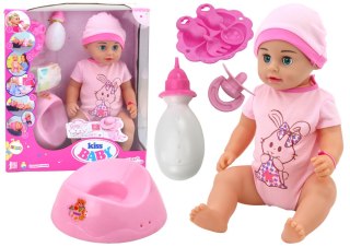 Lalka Bobas Siusiająca Body Czapeczka Nocnik Butelka Akcesoria LEAN Toys