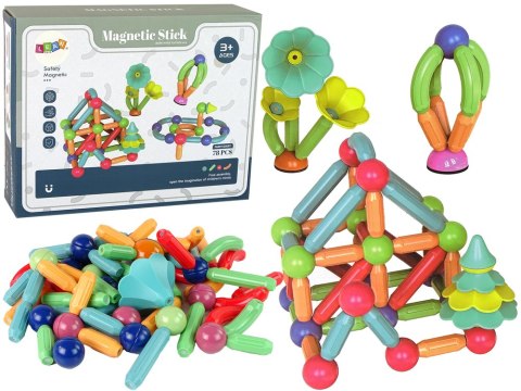 Magnetyczne Klocki Konstrukcyjne Plastikowe 78 Elementów LEAN Toys