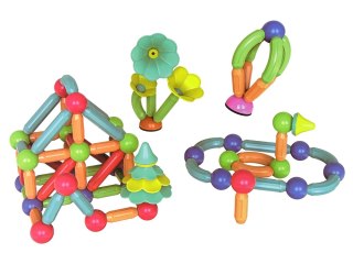 Magnetyczne Klocki Konstrukcyjne Plastikowe 78 Elementów LEAN Toys