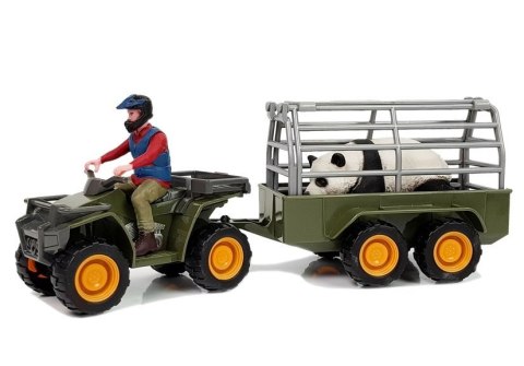 Quad z Przyczepką Transporter Figurki Panda LEAN Toys