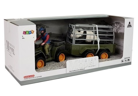 Quad z Przyczepką Transporter Figurki Panda LEAN Toys