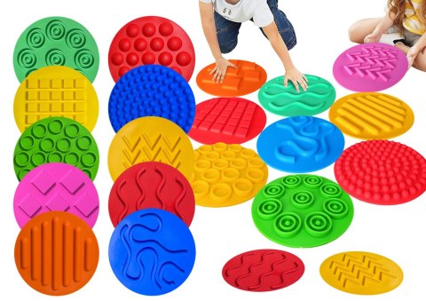 Sylikonowe Dyski Plansze Sensoryczne Kolorowe 10cm LEAN Toys