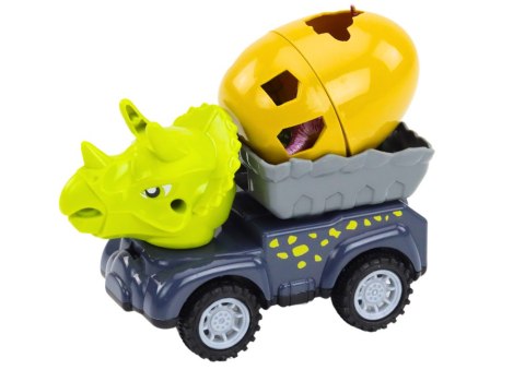 Auto Dinozaur Z Jajem Samochód Z Przyczepą Figurki Zestaw 4 ele. LEAN Toys