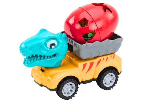 Auto Dinozaur Z Jajem Samochód Z Przyczepą Figurki Zestaw 4 ele. LEAN Toys