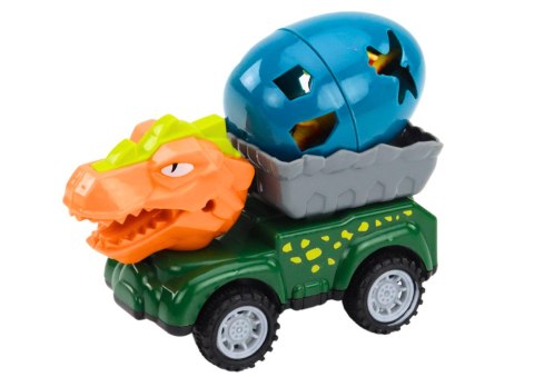 Auto Dinozaur Z Jajem Samochód Z Przyczepą Figurki Zestaw 4 ele. LEAN Toys