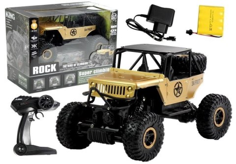 Auto Zdalnie Sterowane Jeep R/C 1:18 Złoty LEAN Toys