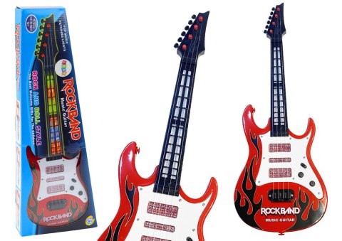 Gitara Elektryczna Dla Dzieci Światła Melodie Czerwona LEAN Toys