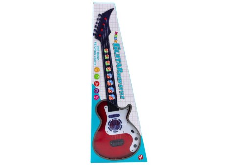 Gitara Elektryczna Dla Dzieci Światła Melodie Czerwona LEAN Toys