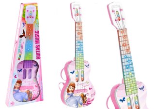 Gitara Elektryczna Z Księżniczką Dla Dzieci Światła Melodie Różowa LEAN Toys