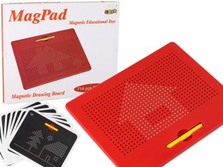 Magnetyczna Tablica Pad Edukacyjny Kulki Szablony Czerwona 714 ele. LEAN Toys