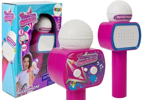 Mikrofon Dziecięcy Bezprzewodowy Karaoke Głośnik Bluetooth Różowy LEAN Toys