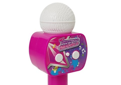 Mikrofon Dziecięcy Bezprzewodowy Karaoke Głośnik Bluetooth Różowy LEAN Toys