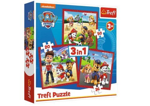 Puzzle 3 w 1 Wesołe Pieski Psi Patrol Trefl 34867 Trefl Puzzle