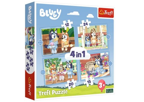 Puzzle 4w1 Bluey I Jej Świat Trefl 34637 Trefl Puzzle