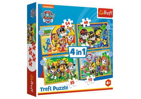 Puzzle 4w1 Wakacyjny Psi Patrol Trefl 34395 Trefl Puzzle