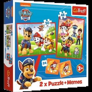 Puzzle + Memos 2w1 Psi Patrol Psia Ekipa W Akcji Trefl 93337 Trefl Puzzle