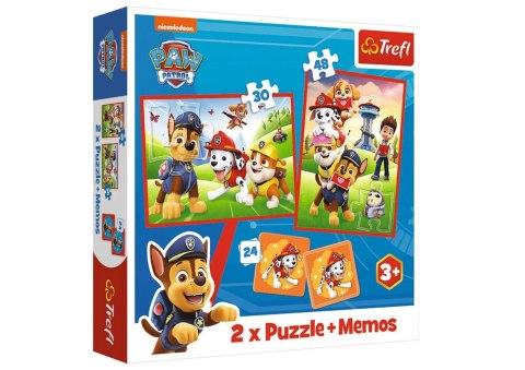 Puzzle + Memos 2w1 Psi Patrol Psia Ekipa W Akcji Trefl 93337 Trefl Puzzle