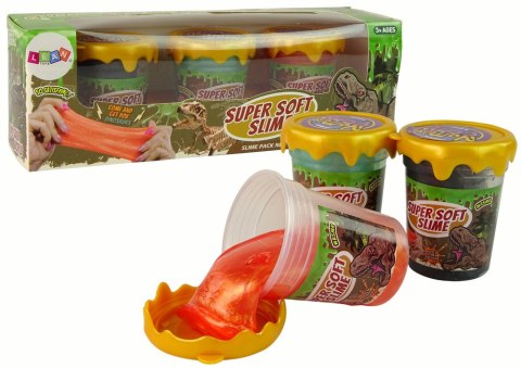 Slime Brokatowy Dinozaury DIY Miękki 3 Kolory LEAN Toys