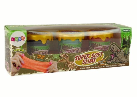 Slime Brokatowy Dinozaury DIY Miękki 3 Kolory LEAN Toys