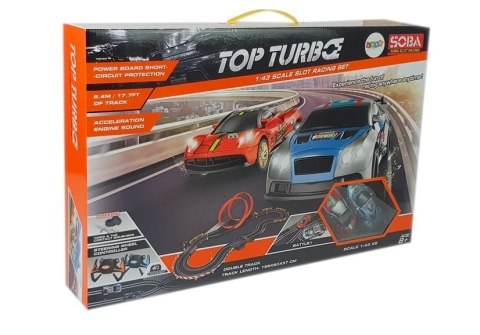 Tor Wyścigowy 1:43 2 Autka Kontrolery Top Turbo 540 cm długości LEAN Toys