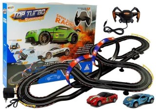 Tor Wyścigowy 1:43 2 Autka Top Turbo Światła 7,6 m długości LEAN Toys