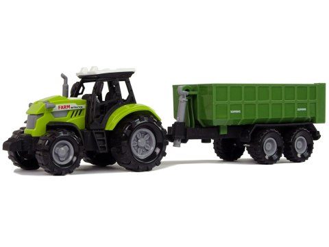 Traktor Odpinana Przyczepka Farma Dźwięk Zielony LEAN Toys