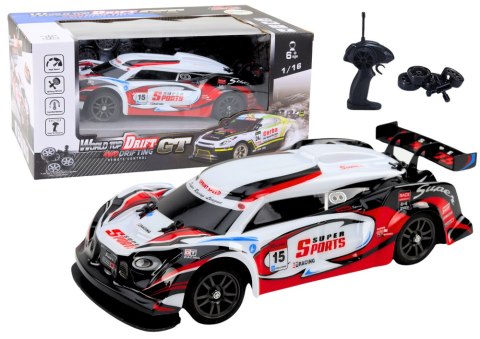 Auto Sportowe RC 1:16 Drift Wymienne Koła Biało-Czerwone LEAN Toys