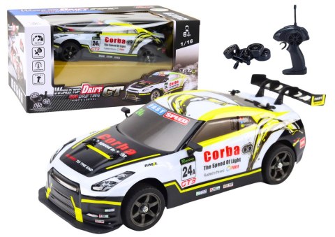 Auto Sportowe RC 1:16 Drift Wymienne Koła Biało-Żółte LEAN Toys