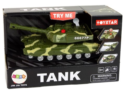 Czołg Militarny Napęd Frykcyjny Dźwięk Światła LEAN Toys