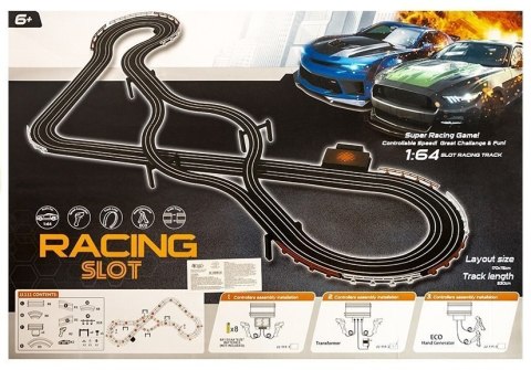 Tor Wyścigowy 2 Autka Kontrolery Slot Cars 1:64 LEAN Toys